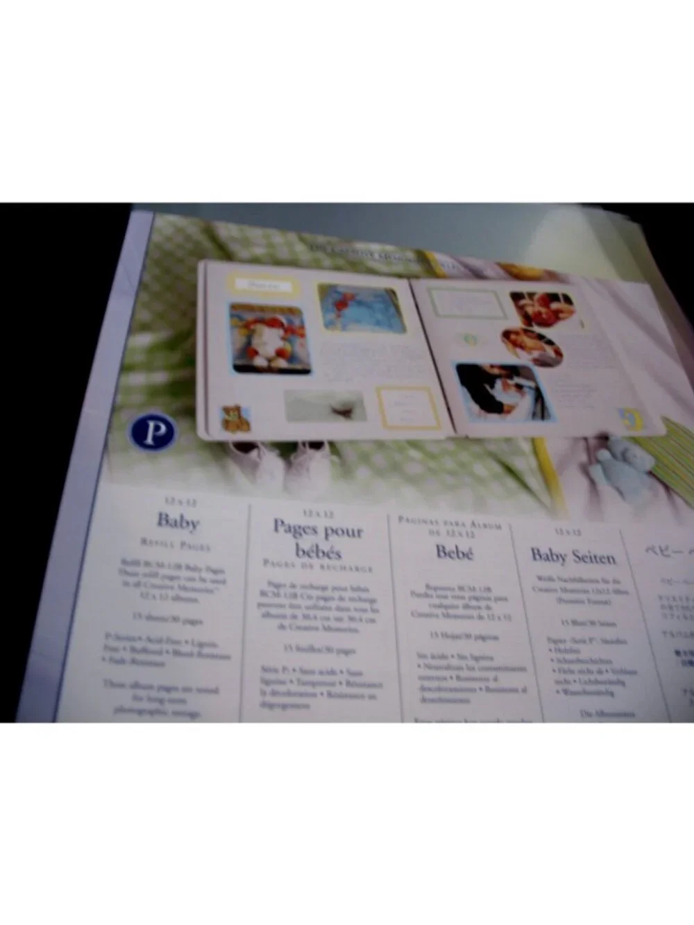 Creative Memories Album  Baby Coverset Baby Booties 12x12 Old Style 8 protectors